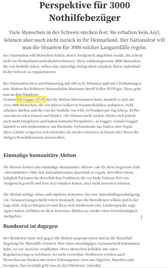 Perspektive 3000 Nothilfebezüger